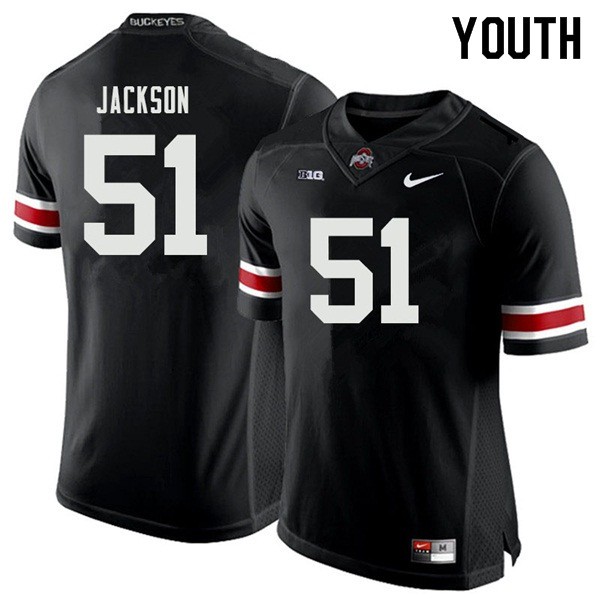 Ohio State Buckeyes #51 Antwuan Jackson Youth Alumni Jersey Black OSU67557